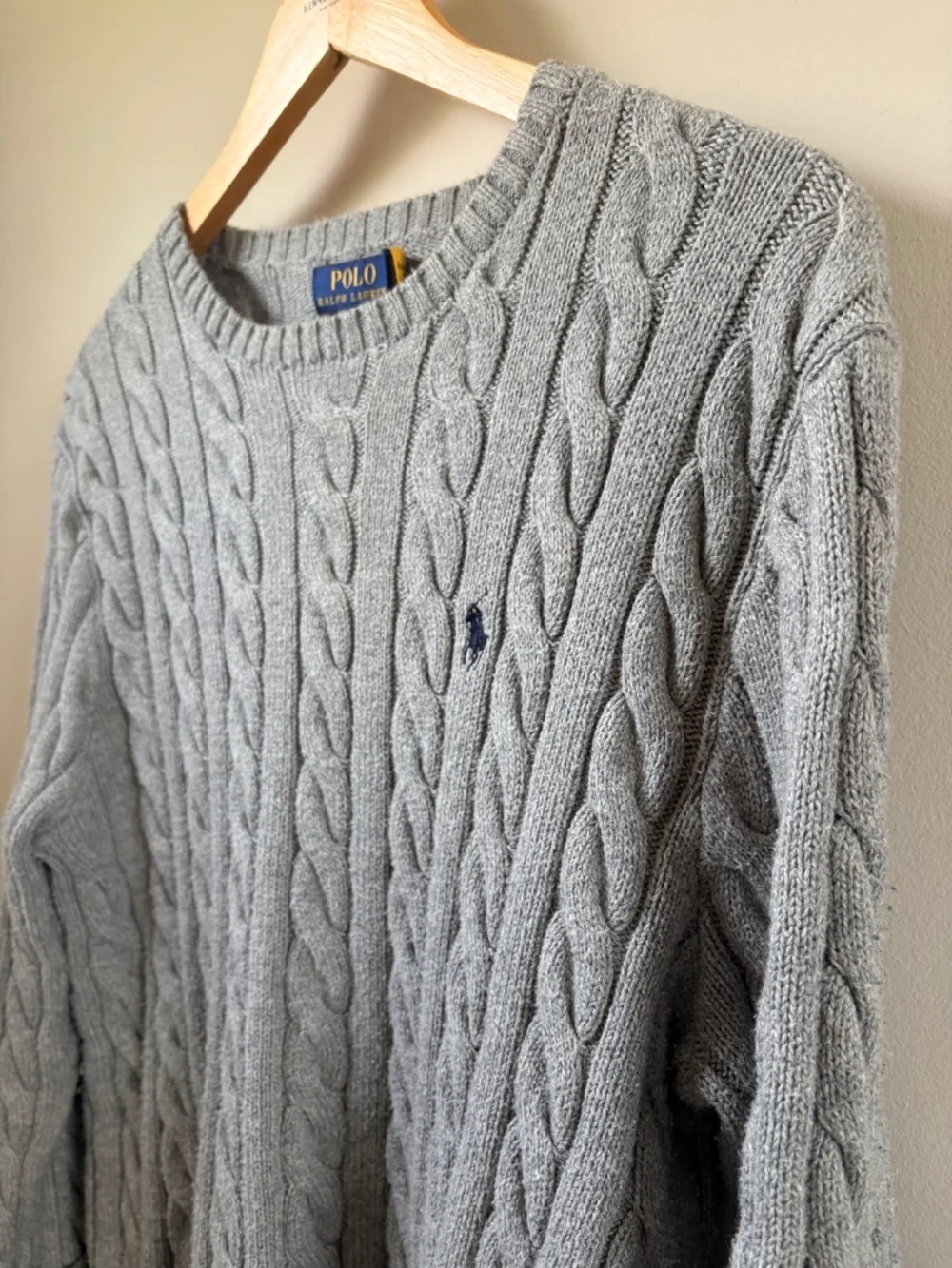 Polo Ralph Lauren Gray Cableknit Sweater M
